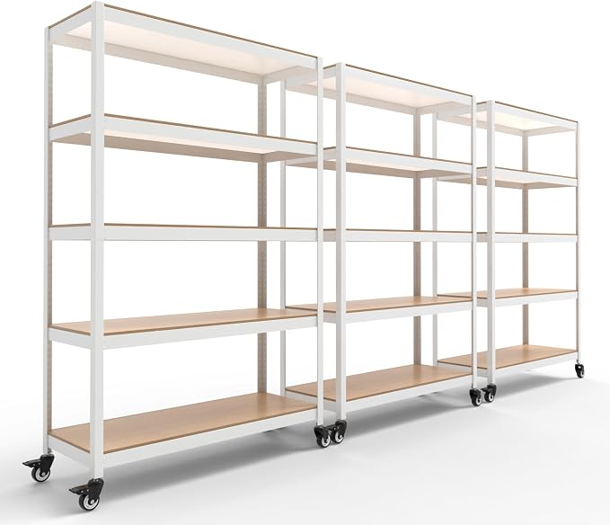HOMEDANT House 5-Tier Metal Rolling Cart Shelf Rack Casters Heavy Duty by TheBestOrganizingSolution