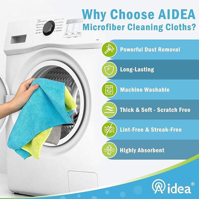 AIDEA Microfiber Cleaning Cloth-8PK, Soft Microfiber Towels - Image 3
