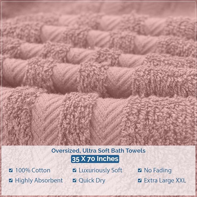 DAN RIVER 2 Pack Luxury Bath Sheets 35x70, 600 GSM, Soft & Quick Dry 100% Ring - Image 8