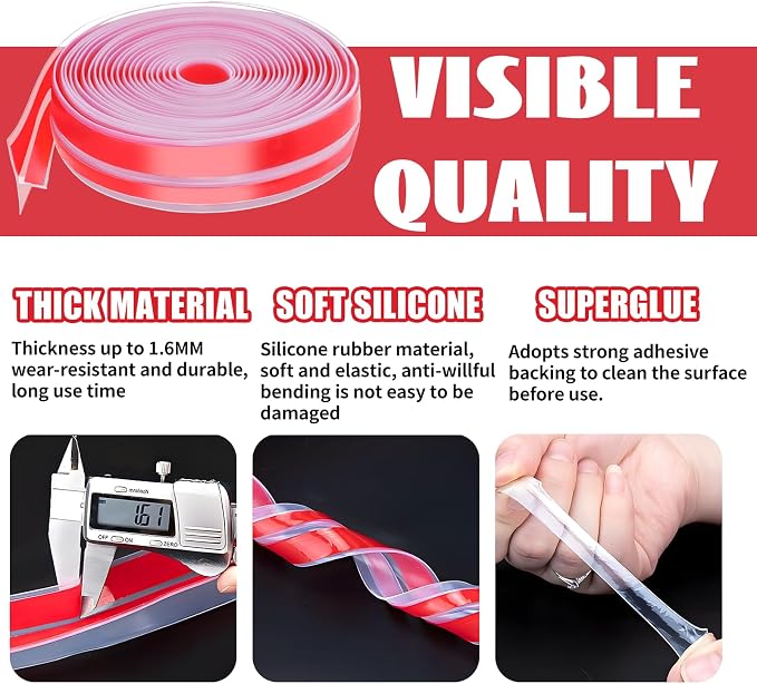 2024 Updated 29.5Ft T-Shaped Clear Weather Stripping Door Seal, Door Draft - Image 3
