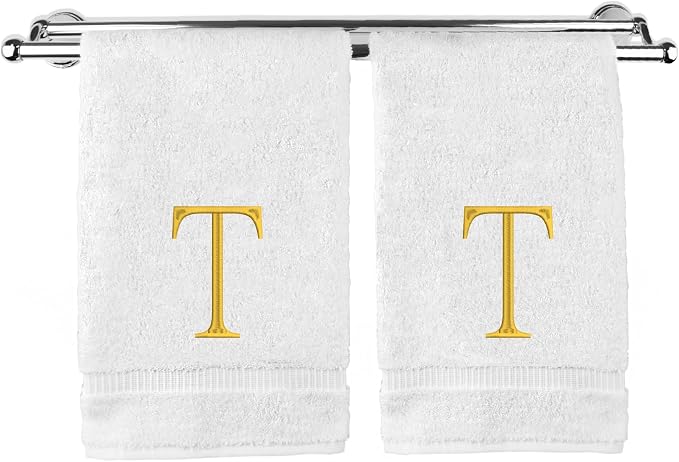 Monogrammed Hand Towel, Personalized Initial Gift, Extra Absorbent 100% Turkish by BareCotton