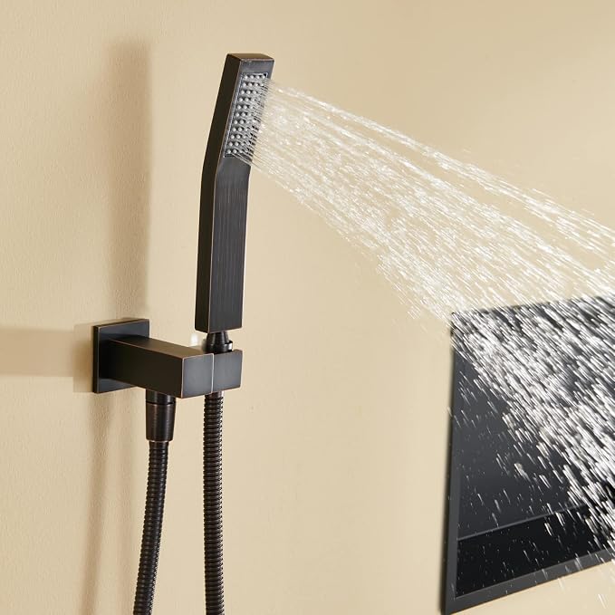 Rain Shower System 12 Inches Shower Combo Set Oil Rubbed Bronze Wall Mount - Image 5