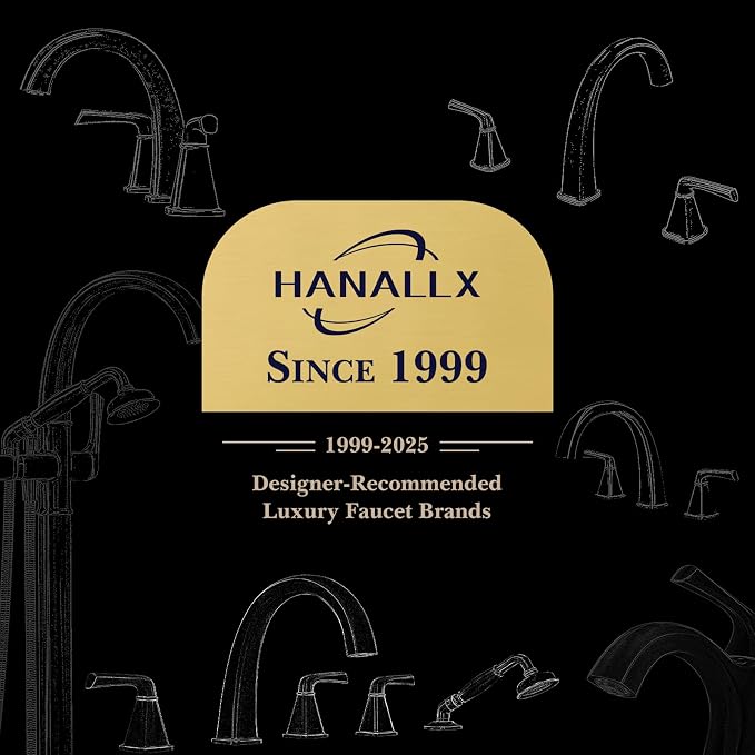 Free Standing Tub Faucet, Hanallx Luxury Brushed Nickel Freestanding Bathtub - Image 8