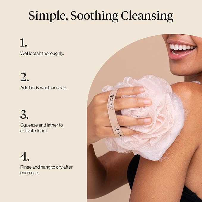 Kitsch Shower Loofah – Soft Mesh Body Scrubber & Bath Sponge - Image 6
