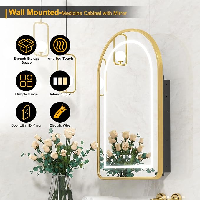 Lighted Arched Medicine Cabinet - Image 8