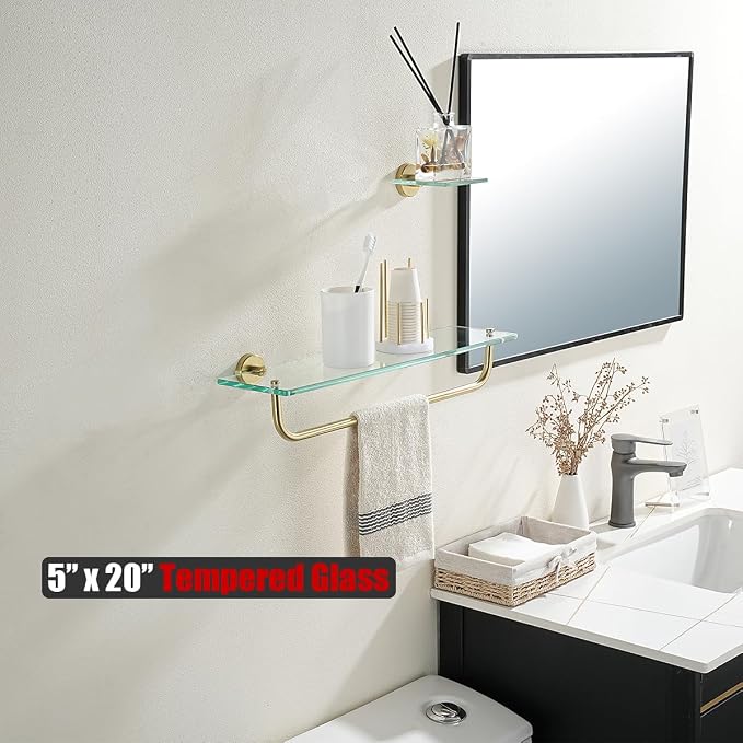 JQK Bathroom Glass Shelf, Shelf - Image 6
