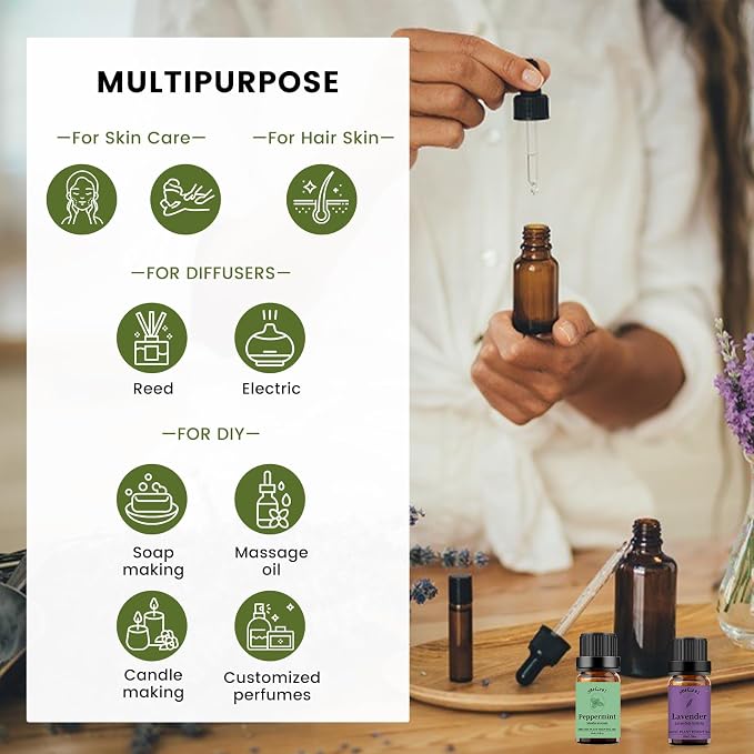 yethious Lavender Peppermint Oil Set Lavender Aromatherapy Oils - Image 3