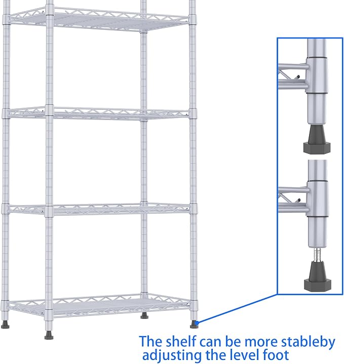 REGILLER 6 Wire Shelving Steel Storage Rack Adjustable Unit Shelves - Image 7