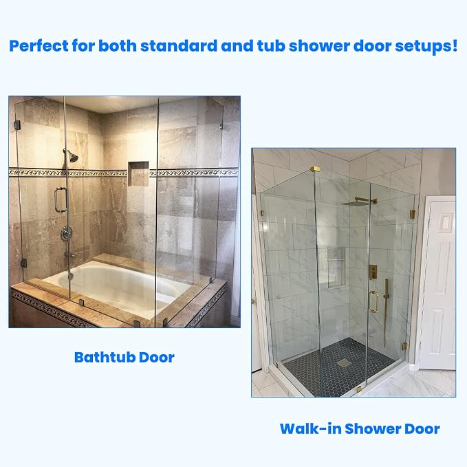 Shower Door Hardware Kit for Frameless Corner Shower Setup, Includes Hinges - Image 6