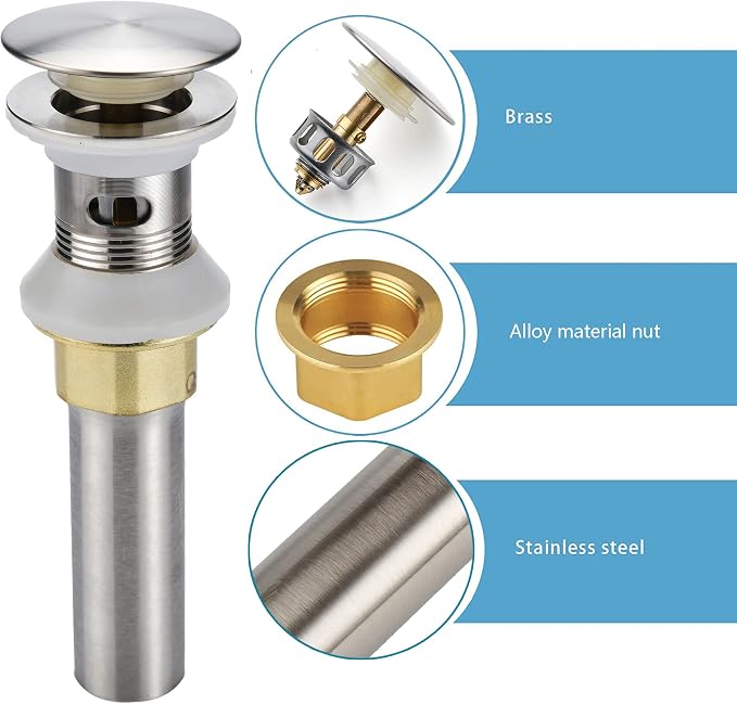 Bathroom Sink Drain, 2 Pack Drain Stopper Bathroom Sink - Image 3