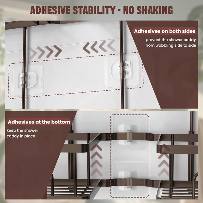 REINHARDT Adjustable Shower Caddy Hanging Rustproof Shower Caddy - Image 6