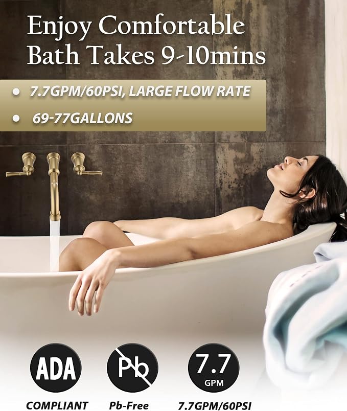 High Flow Wall Mount Tub Filler - Image 2