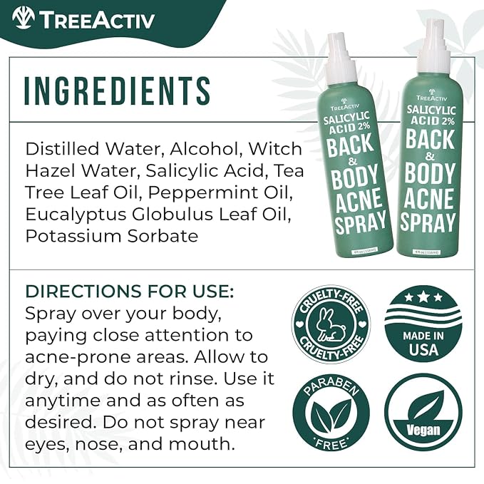 Salicylic Acid Back & Body Acne Spray, Back Acne Solution - Image 4