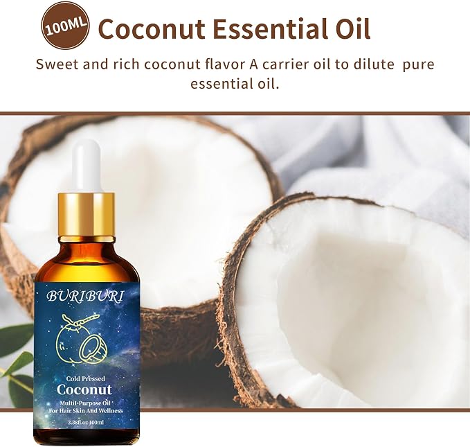 BURIBURI Pure Vanilla Essential Oil and Coconut Oil 100ml Organic Aromatherapy - Image 3