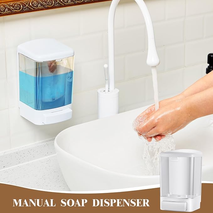Hushee 2 Pcs Commercial Soap Dispenser Wall Mounted Manual Soap Dispenser - Image 4