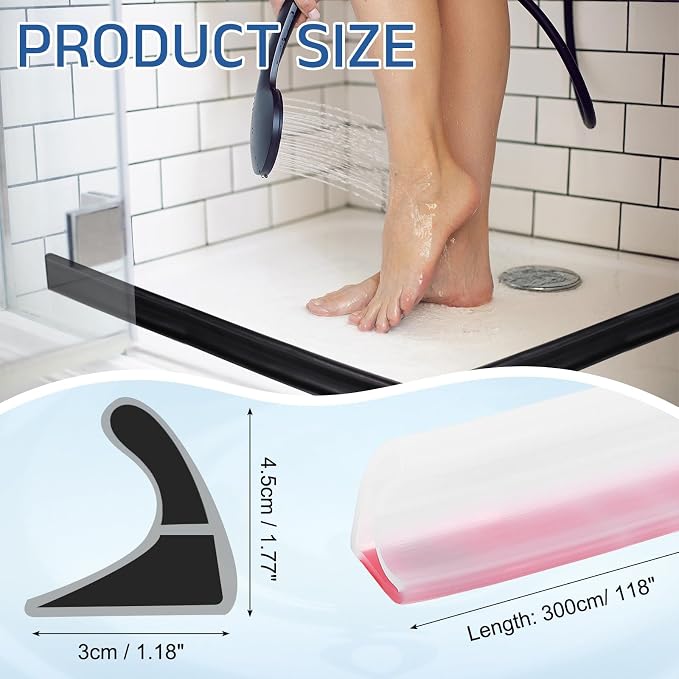 uxcell Shower Water Barrier, 1.18"W x 1.77"H - Image 2