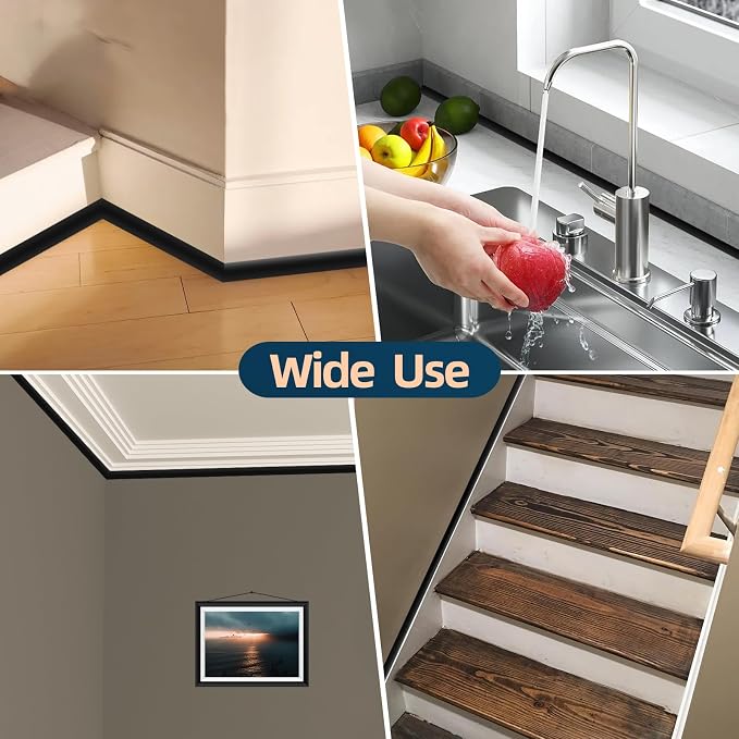 Flexible Quarter Round Molding Trim, Self Adhesive Wall Trim Mini Peel and - Image 5