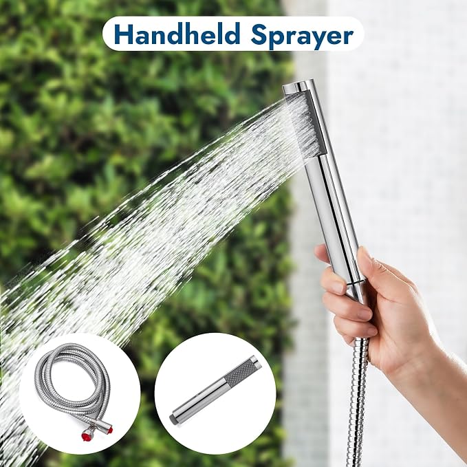 Polish Chrome Wall Mount Outdoor Shower Kit - Image 6