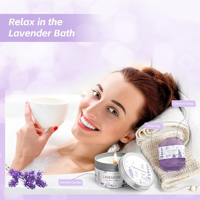 Lavender Spa Gifts Set, Relaxing Spa Gifts, Home Spa Products, Birthday Gifts - Image 5