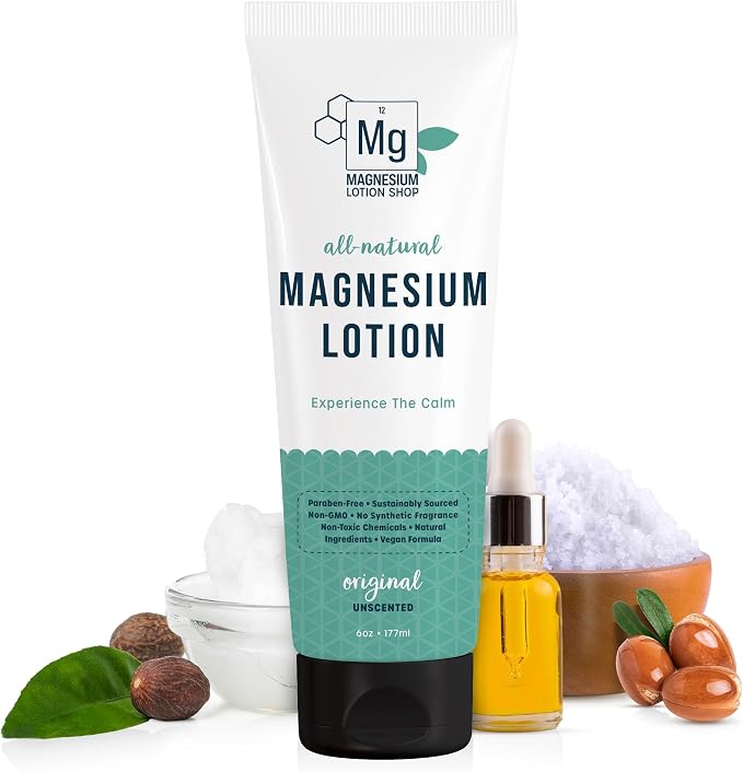 Unscented Magnesium Lotion for Sleep | 250mg per Teaspoon | We use Natural Shea by MagnesiumLotionShop