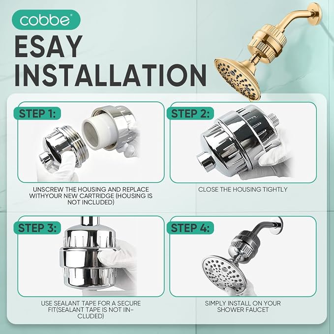 Cobbe HD HEAVY DUTY High Output Shower Filter – 99% REMOVAL Shower Head Filter - Image 9