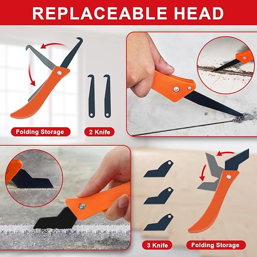 23 Pack Grout Removal Tool Kit, 2 Tile Grout Saws - Image 6