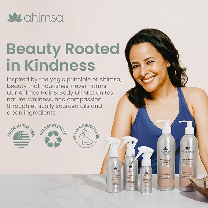 Ahimsa Hair and Body Mist Glow Spray, Fast-Drying Non-Greasy Dry Oil Hair - Image 7