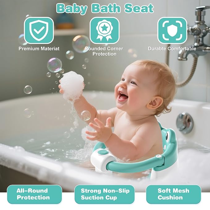 Baby Bath Seat for Babies 6 Months & up Non-Slip Toddler Bath Seats for Sitting - Image 7