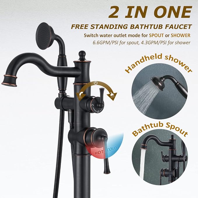 Freestanding Floor Mount Tub Filler - Image 2