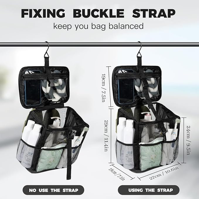 Mesh Shower Caddy Portable for College Dorm Room Essentials – Quick Dry Hanging - Image 2