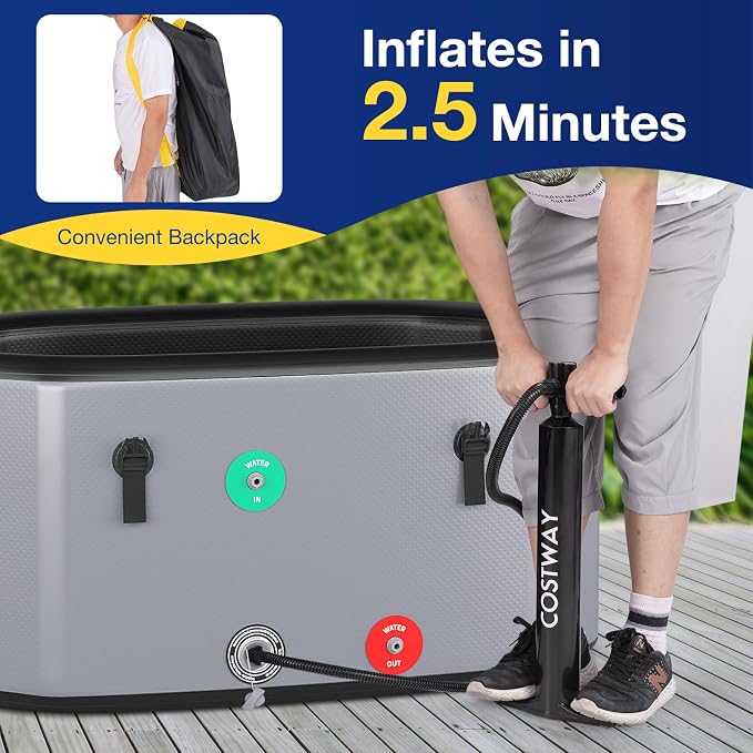 COSTWAY XL 129 Gal Oval Ice Bath Tub - Image 8