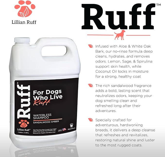 Ruff by Lillian Ruff No-Rinse Waterless Dog Shampoo Spray – Sandalwood Amber – - Image 4