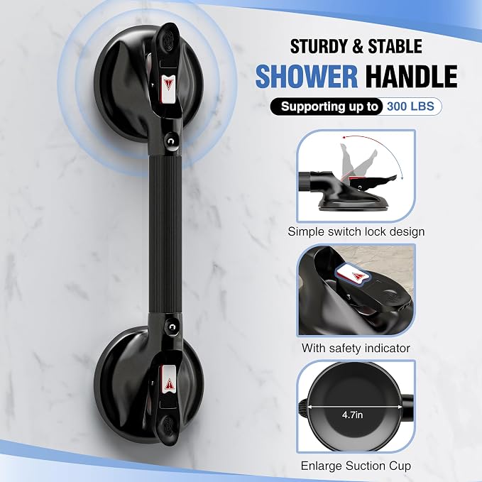 DAILYLIFE Grab Bars for Bathtubs and Showers, 15 inch Shower Handles for - Image 3
