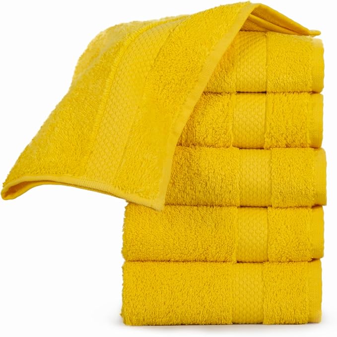 Hencely Premium 6-Pack Washcloths 12x12 Inches Soft Turkish Cotton High by HENCELY