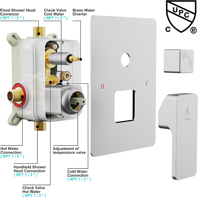Shower System Modern Rain Brass Faucet Set - Image 4