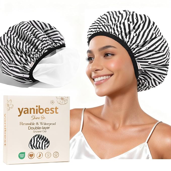 Yanibest Shower Cap Reusable Waterproof by yanibest