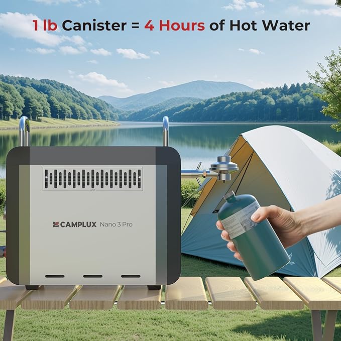 CAMPLUX Nano 3 Pro, Battery Powered Portable Water Heater, 1 lb On-Demand - Image 3