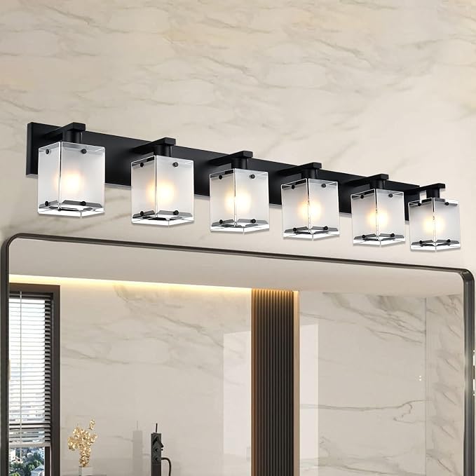 Bathroom Vanity Light Fixture, 6-Lights Modern Vanity Lighting Over Mirror by WINSHENLighting