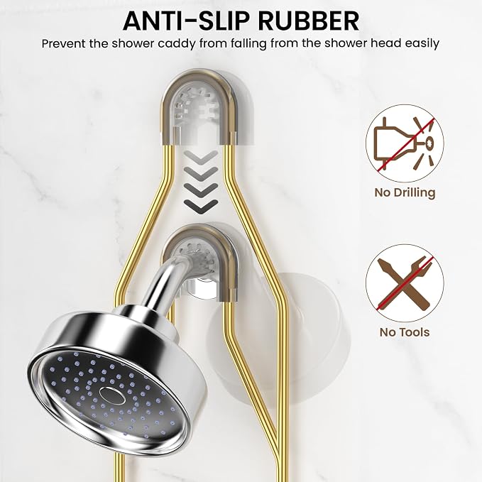 Shower Caddy Hanging Adjustable Shower Caddy, Rustproof Shower Organizer - Image 4