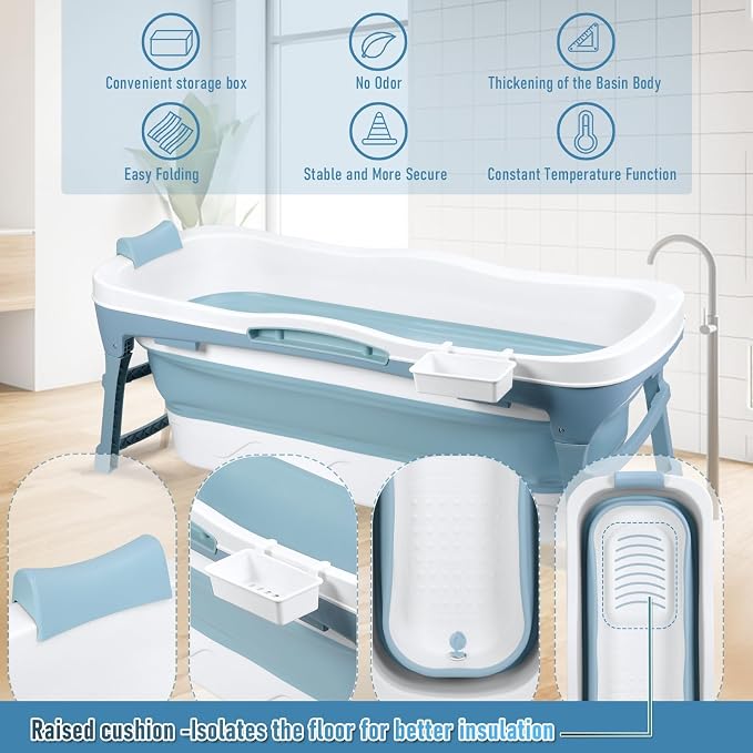 Portable Bathtub for Adult, Ergonomically Designed Pop up Bathtub, For the - Image 7