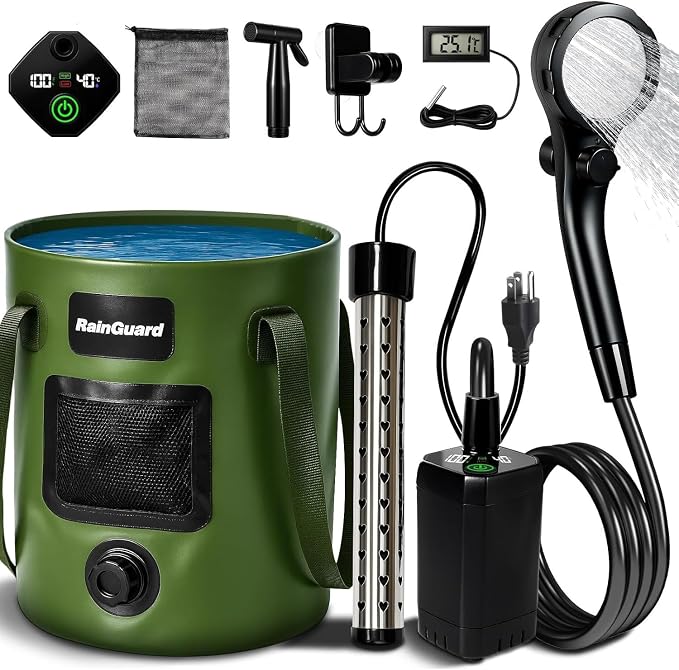 Portable Camping Shower, 6000mAh Rechargeable Shower Pump, Large Capacity by Motivekit