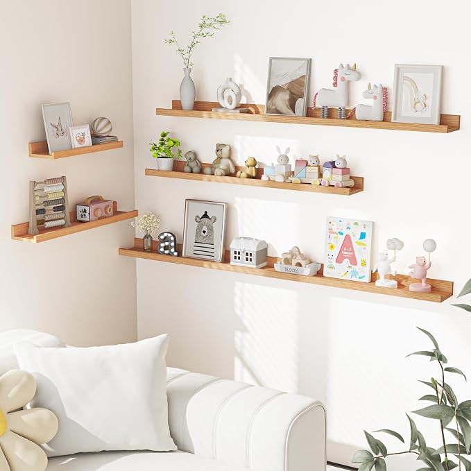 Heimlove Picture Ledge Shelf, Floating Shelves Set of 2, 36 Inches Picture Shelf - Image 5