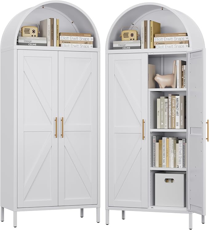 Kitchen Pantry Cabinet, Metal Arched Storage Cabinet by GANGMEIMENTALSTORAGECABINET