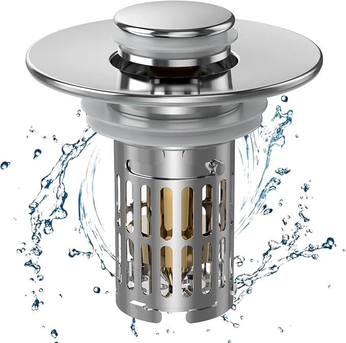 Bathroom Sink Drain Strainer, Pop Up Sink Drain Filter by cocog