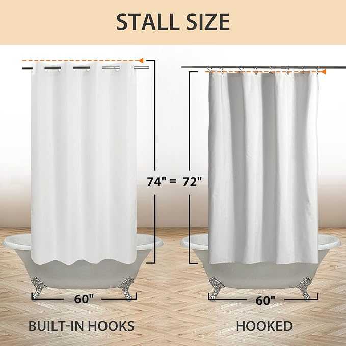 River Dream No Hook 60" Width Shower Curtain Microfiber - Image 6
