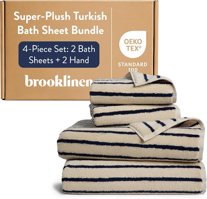 Brooklinen Super-Plush Bath Sheet and Hand Towel Set by Brooklinen