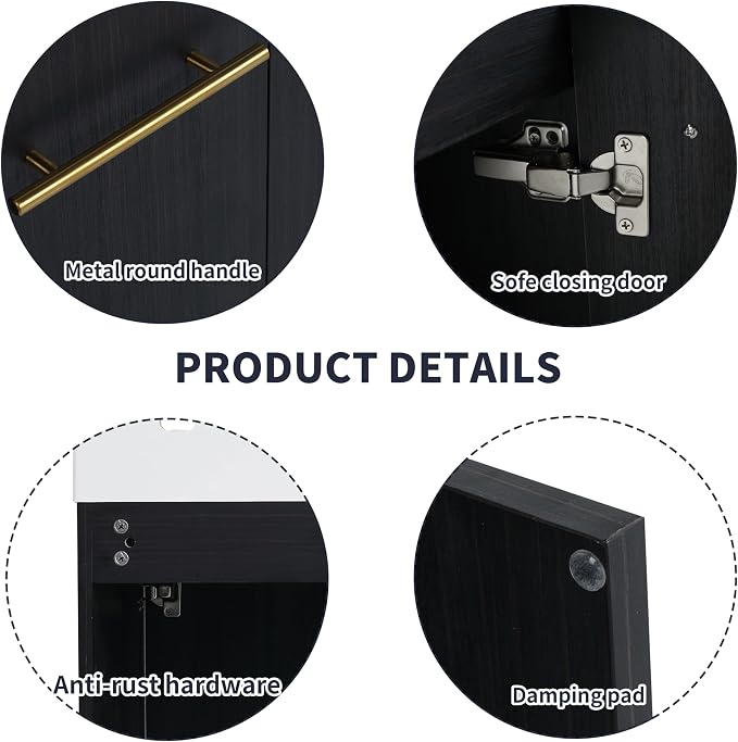 60” Wall Mounted Bathroom Vanity, Bathroom Cabinet - Image 4