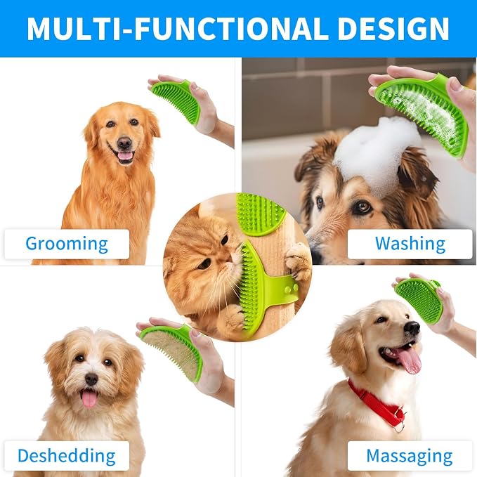 6Pcs Dog Bath Brush Set with Soap Dispenser - Image 5