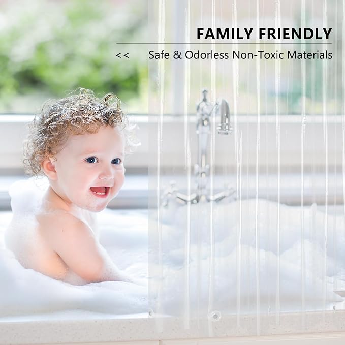AooHome Thin Clear Small Shower Curtain Liner, 48x72 Premium Light Weight EVA - Image 8