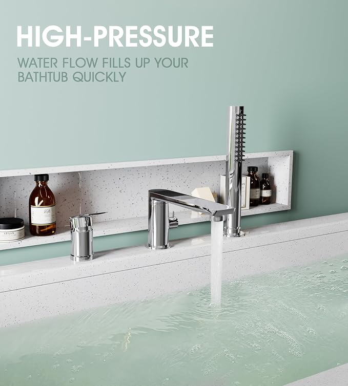 Modern Chrome Roman Tub Faucet - Image 8